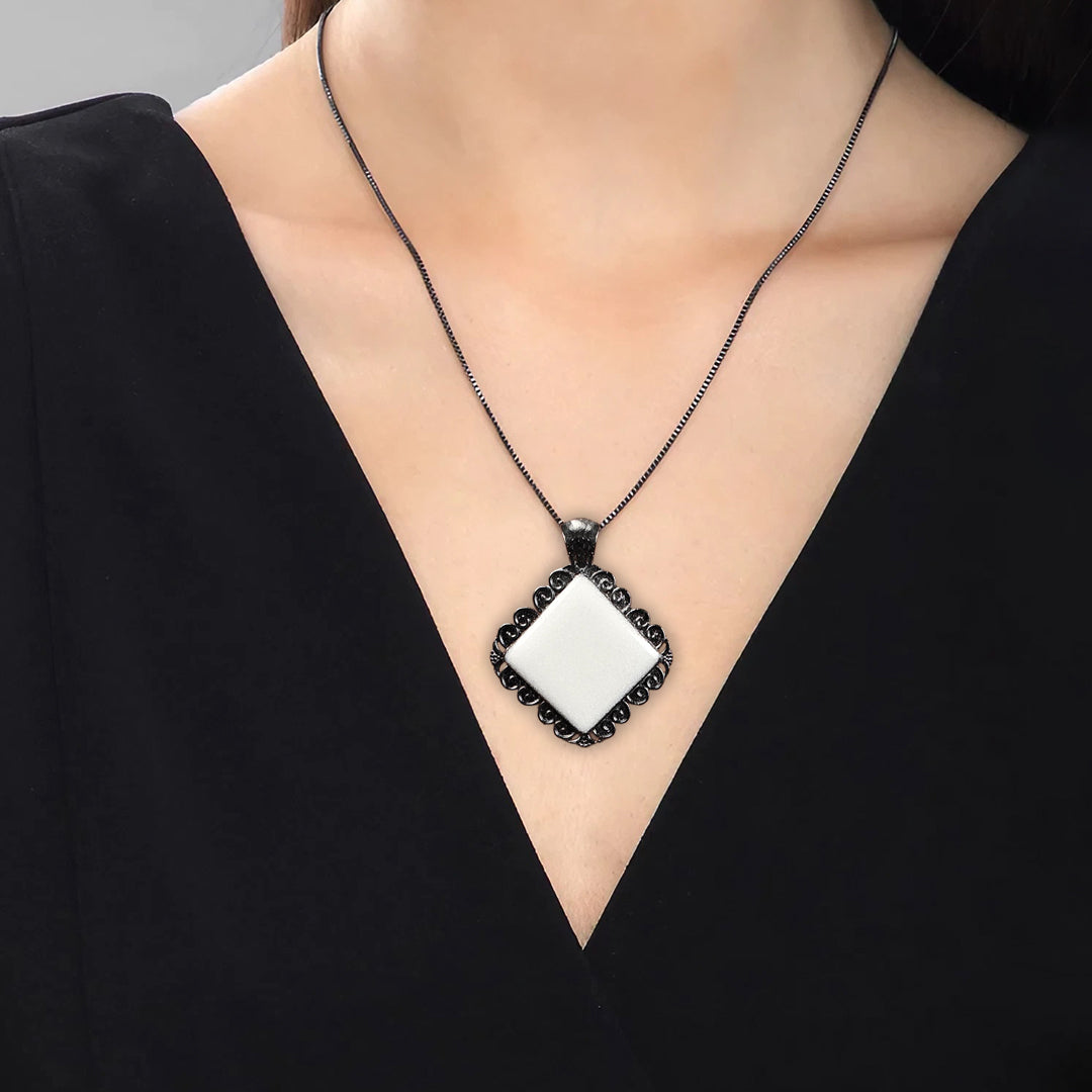 Black Broad Designer Kite Pendant with Breastmilk Jewelry DIY Kit