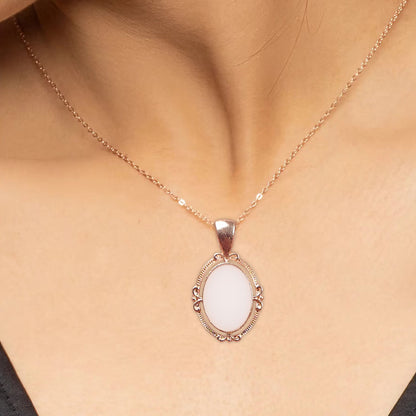 Rosegold Oval Royal Pendant with Breastmilk Jewelry Kit