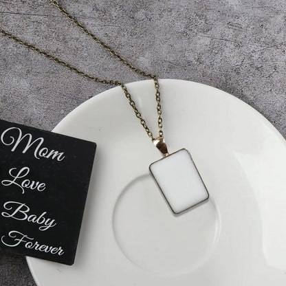 Vintage Posh Rectangle Pendant with Breast Milk Jewelry DIY Kit