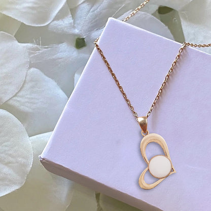 Rosegold Melting Heart Pendant with Breastmilk Jewelry Kit